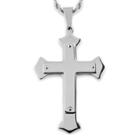 Men's West Coast Jewelry Stainless Steel Flared Layer Cross Pendant,