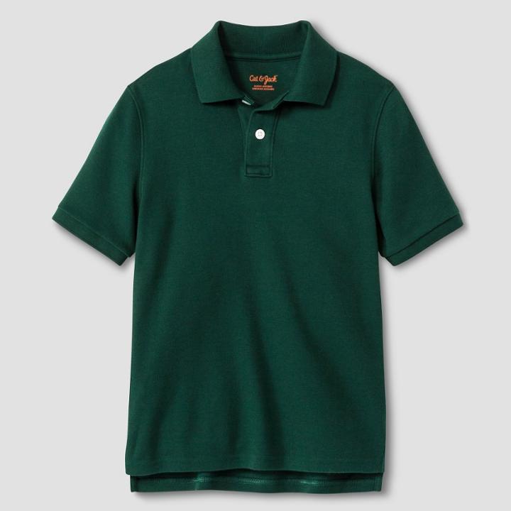Boys' Interlock Uniform Polo Shirt - Cat & Jack Green