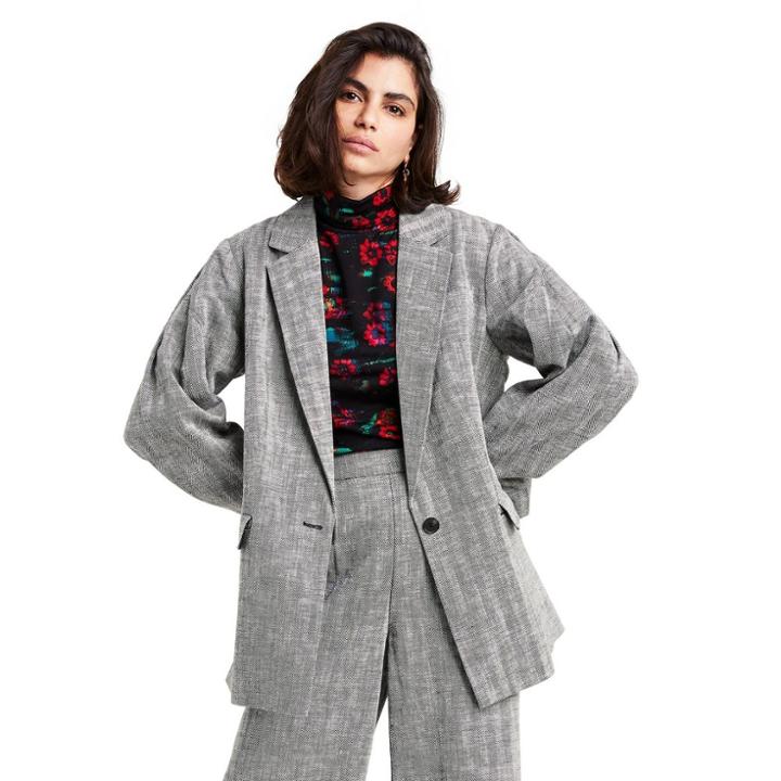Women's Chevron Oversized Tweed Blazer - Rachel Comey X Target Gray Xxs