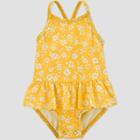 Baby Girls' Floral Ruffle Sleeve One Piece Swimsuit - Just One You Made By Carter's Yellow