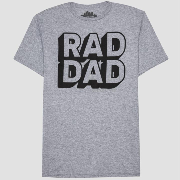 Well Worn Men's Rad Dad Short Sleeve Graphic T-shirt Gray