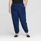 Women's Plus Size Mid-rise Cargo Pants - Prologue Dark Blue