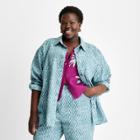 Women's Long Sleeve Checked Denim Shirt - Future Collective With Gabriella Karefa-johnson Blue