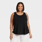 Women's Plus Size Jersey Tank Top - Ava & Viv Black