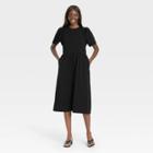 Women's Angel Short Sleeve Smocked Knit Dress - Who What Wear Jet Black