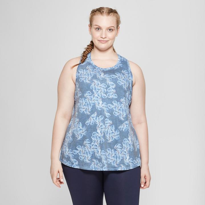 Women's Plus Size Floral Print Active Tank Top - C9 Champion Blue