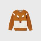 Toddler Boys' Crew Neck Jacquard Pullover Sweater - Cat & Jack Orange