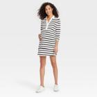 The Nines By Hatch 3/4 Sleeve Polo Maternity Dress Ivory