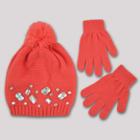 Abg Accessories Kids' 2 Piece Hat And Mitten Set - Pink One Size, Kids Unisex