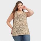 Zoe+liv Women's Plus Size Leopard Print Graphic Tank Top - Tan