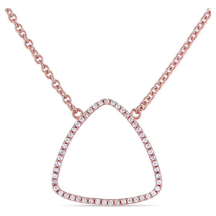 Target 1.02 Ct. T.w. Cubic Zirconia Geometric Necklace In Pink Plated Sterling Silver