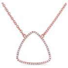 Target 1.02 Ct. T.w. Cubic Zirconia Geometric Necklace In Pink Plated Sterling Silver