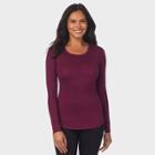 Warm Essentials By Cuddl Duds Women's Smooth Stretch Thermal Scoop Neck Top - Fig