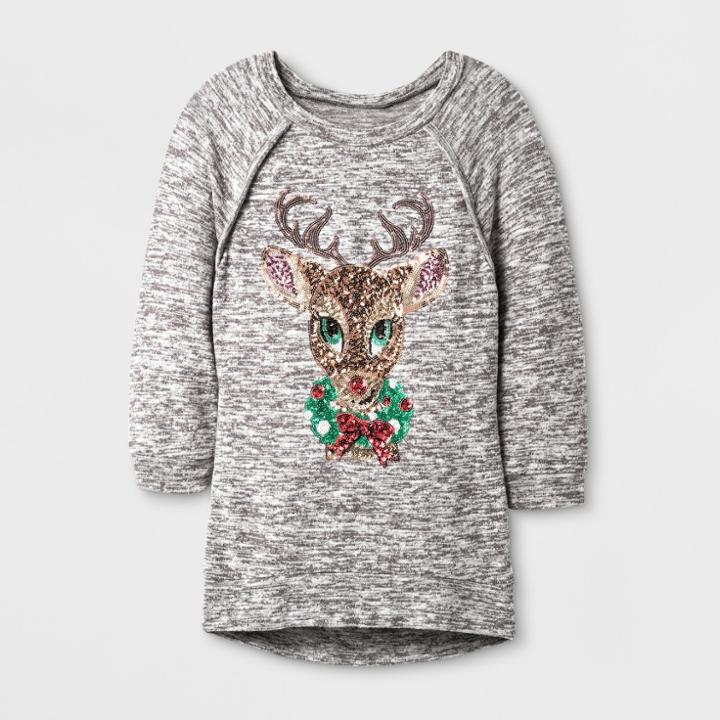 Girls' Miss Chievous 3/4 Sleeve Sweatshirt - Gray