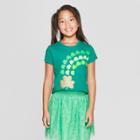 Girls' Shamrock Rainbow Short Sleeve Graphic T-shirt - Cat & Jack Olive