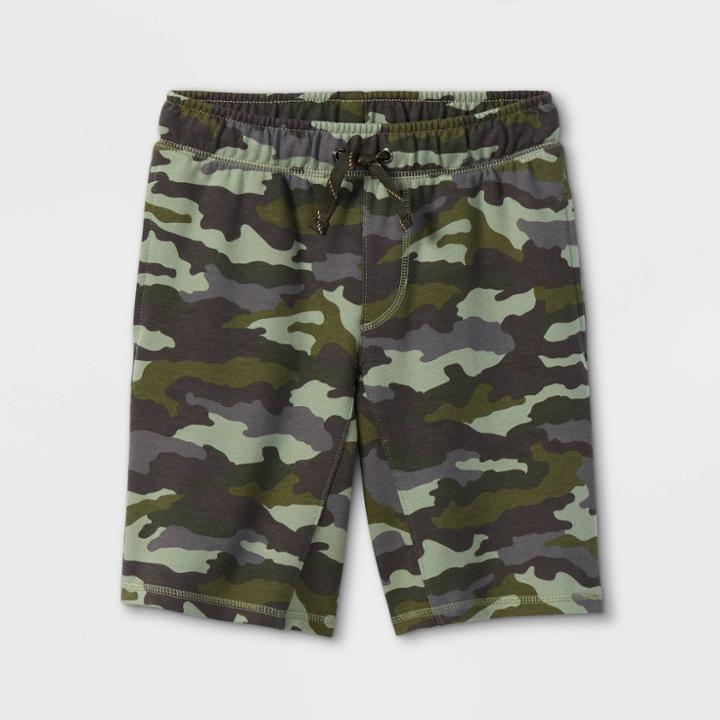 Boys' Pull-on Knit Shorts - Cat & Jack Camo Green