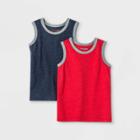 Toddler Boys' 2pk Jersey Knit Tank Top - Cat & Jack Red/navy