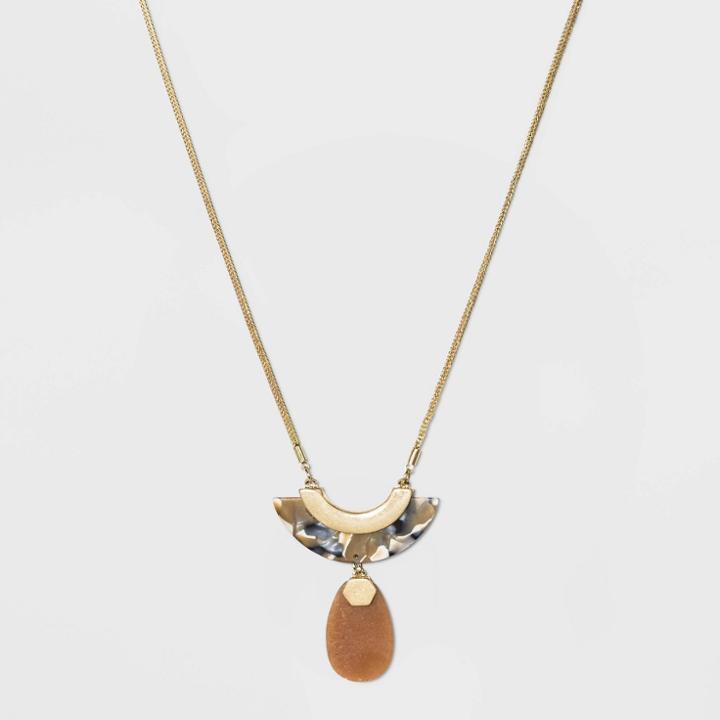 Semi-precious Red Aventurine Pendant Necklace - Universal Thread Red