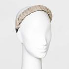 Faux Leather Ruched Headband - A New Day Ivory