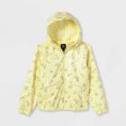 Girls' Hooded Rain Jacket - Art Class Yellow Floral