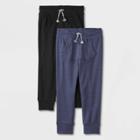 Toddler Boys' 2pk Rib-knit Pull-on Jogger Pants - Cat & Jack Navy Blue/black