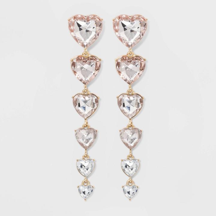 Sugarfix By Baublebar Heart Drop Earrings - Blush, Women's, Pink