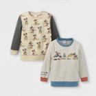 Toddler Boys' 2pk Mickey Mouse Fleece Pullover - Cream