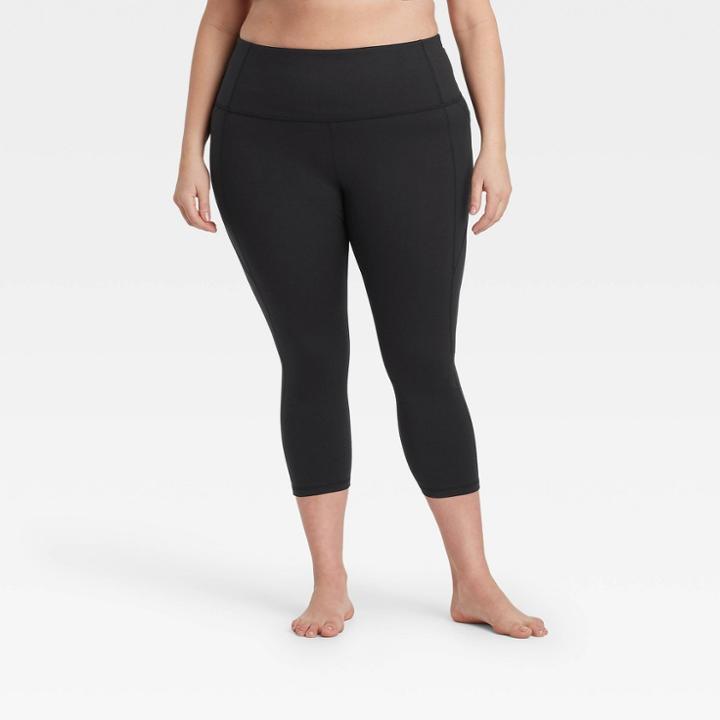 Women's Plus Size Contour Mid-rise Capri Leggings - All In Motion Black Onyx