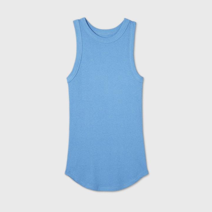 Women's Rib Layer Tank Top - A New Day Blue