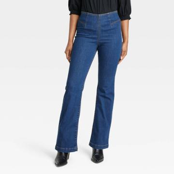 Women's Relaxed Fit Pull-on Flare Jeans - Knox Rose Blue Denim