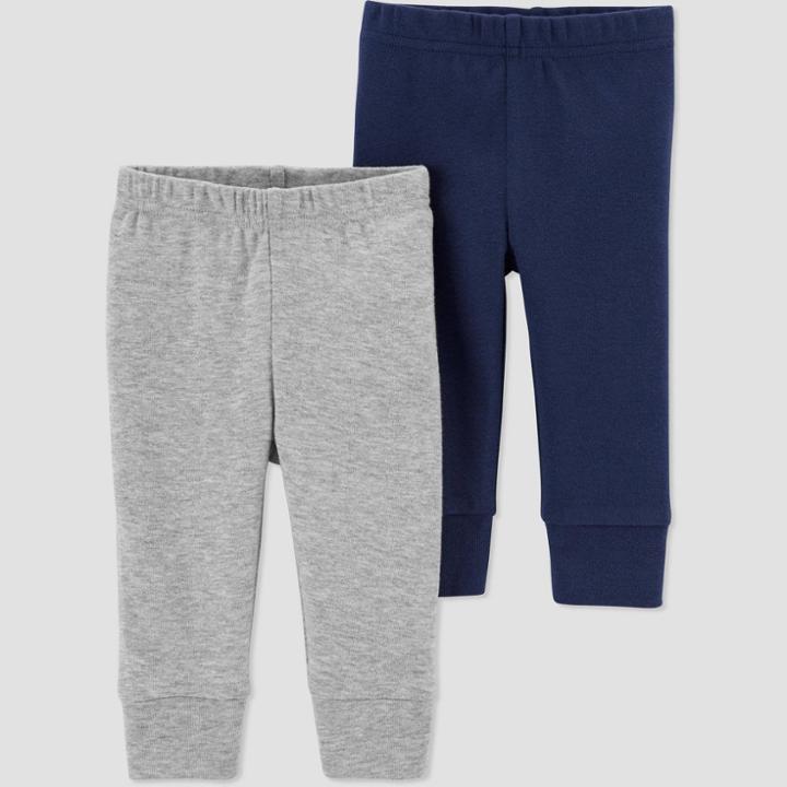 Carter's Just One You Baby Boys' 2pk Pants - Gray/blue Newborn