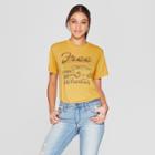 Women's Short Sleeve Free Wheelin' Graphic T-shirt - Mighty Fine (juniors') Gold