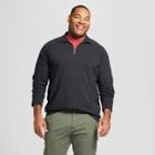 Men's Big & Tall Standard Fit Quarter Zip Long Sleeve Henley Shirt - Goodfellow & Co Black