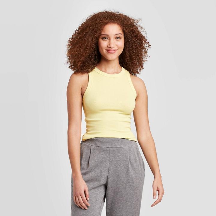 Women's Regular Fit Crewneck Tank Top - A New Day Light Green