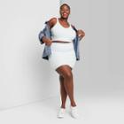 Women's Plus Size Fuzzy Sweater Knit Mini Skirt - Wild Fable Aqua