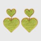 Sugarfix By Baublebar Stacked Monochrome Heart Drop Earrings - Green