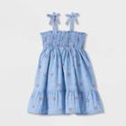 Toddler Girls' Chambray Star Smocked Dress - Cat & Jack Blue