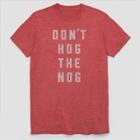 Fifth Sun Men's Don't Hog The Nog Ugly Holiday Short Sleeve Graphic T-shirt - Heather Red