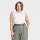 Women's Plus Size Supima Tank Top - A New Day White