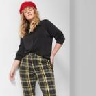 Women's Plus Size Long Sleeve Button-down Blouse - Wild Fable Black