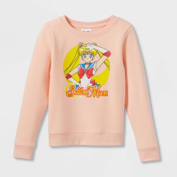 Girls' Sailor Moon Dreamy Fleece Pullover Sweatshirt - Pink