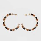 Mixed Wood Beaded Hoop Earrings - A New Day Natural