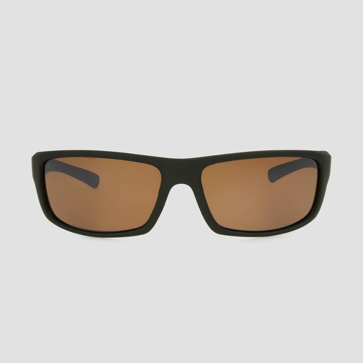 All In Motion Men's Rubberized Wrap Sport Sunglasses With Polarized Lenses - All In