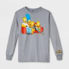Men's The Simpsons Long Sleeve Graphic T-shirt - Gray S, Men's,