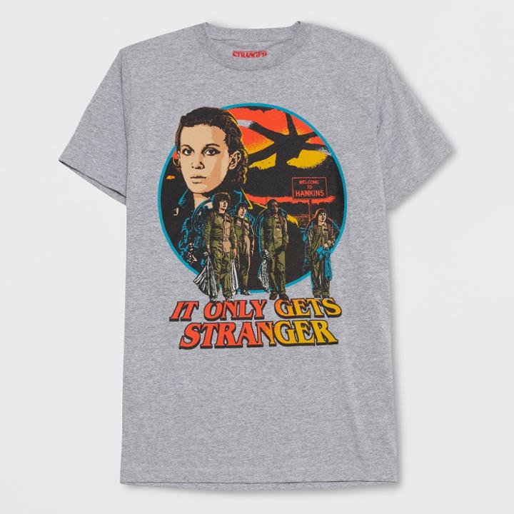 Men's Short Sleeve Stranger Things Getting Stranger Crew T-shirt - Cloudy Gray