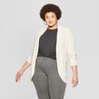 Women's Plus Size Long Sleeve Open Layering Cocoon Cardigan - Ava & Viv Light Heather Oatmeal