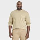 Men's Big & Tall Long Sleeve Garment Dyed Pocket T-shirt - Goodfellow & Co