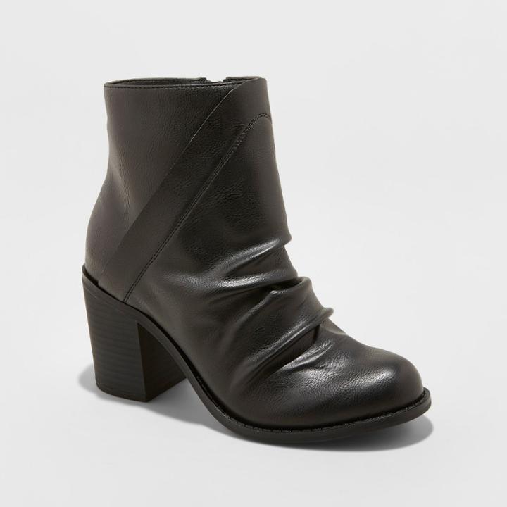 Women's Liddie Microsuede Slouch Booties - Universal Thread Black