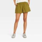 Women's High-rise Pull-on Shorts - A New Day Green Olive