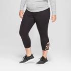 Maternity Plus Size Criss Cross Active Capri Leggings - Isabel Maternity By Ingrid & Isabel Black